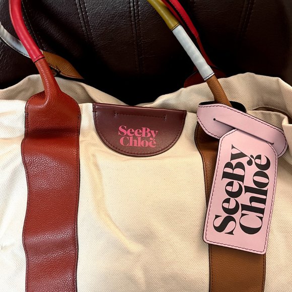 See by Chloé Laetizia Extra Large Tote - in Burnt Henna MSRP$510 - Picture 5 of 7